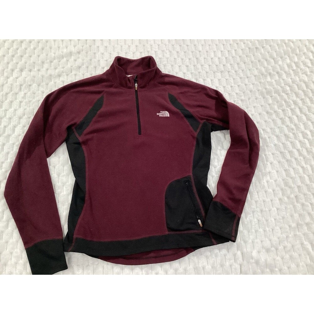 HowThe North Face Women's Burgundy Fleece Jacket Size M